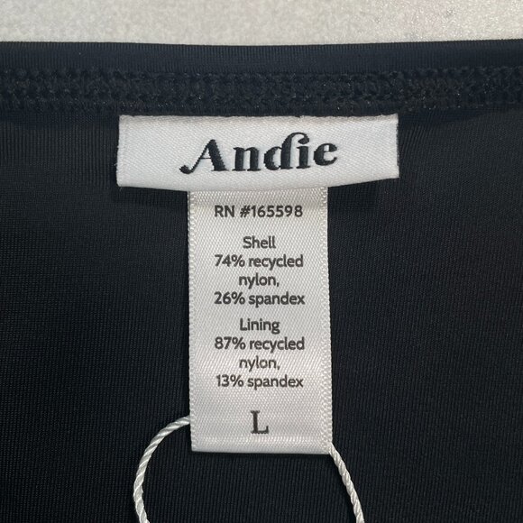NWT Andie Swim The Amalfi One Piece Swimsuit Womens L Black - Picture 9 of 11